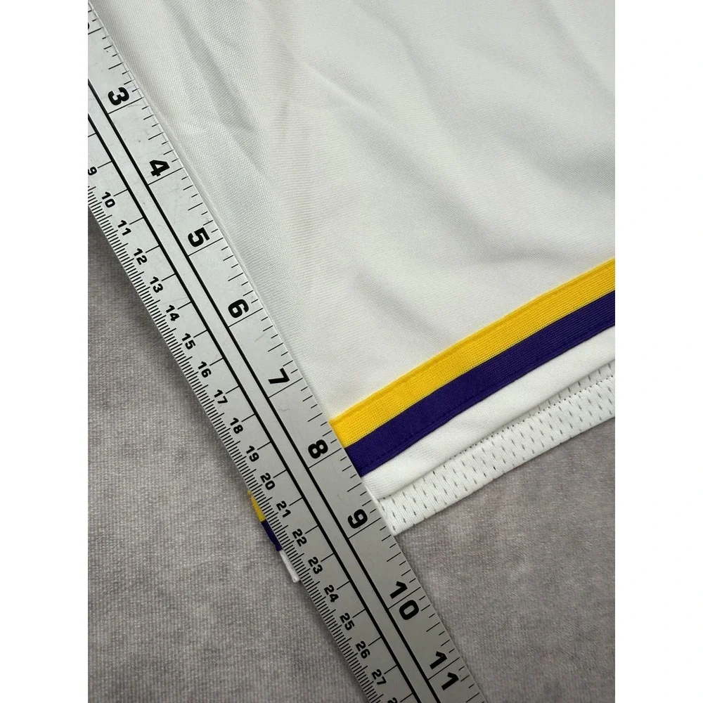 Los Angeles Lakers Shorts Men 48R 3XL White Purple NBA Basketball Nike VaporKnit